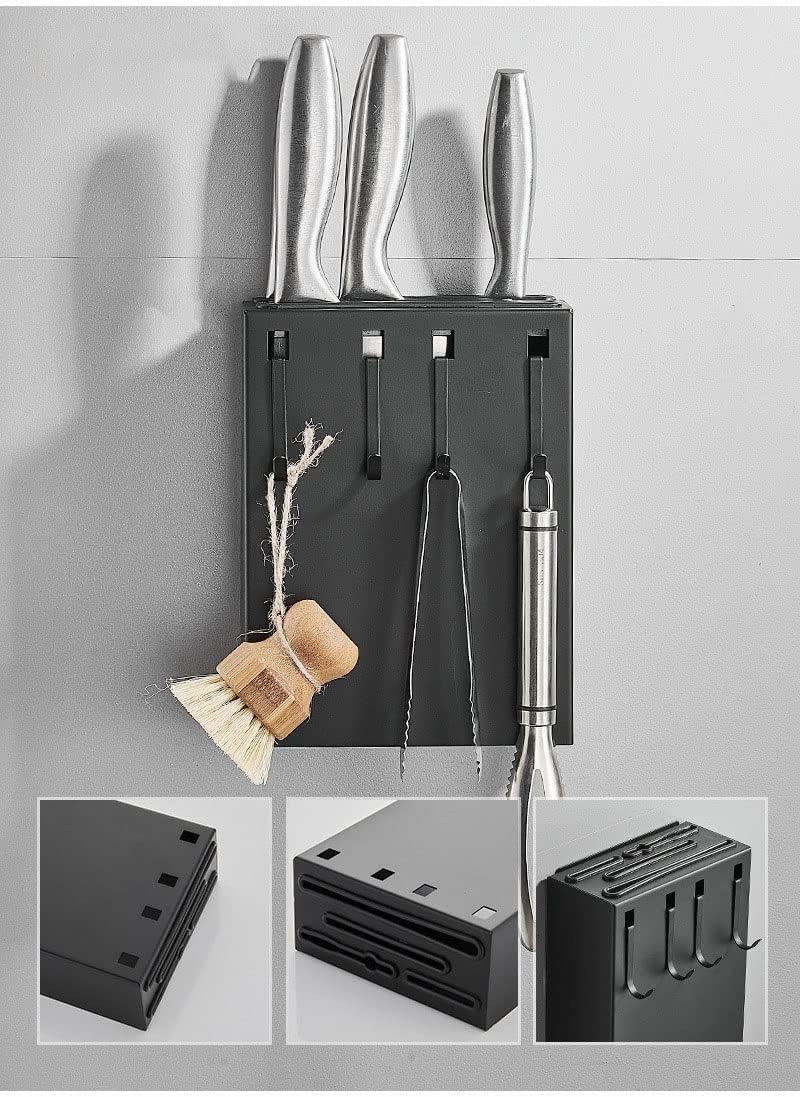 Stainless Steel Kitchen Tool Holder Chopsticks Cage Integrated Storage Rack Wall-mounted Drain Without Punching(D)