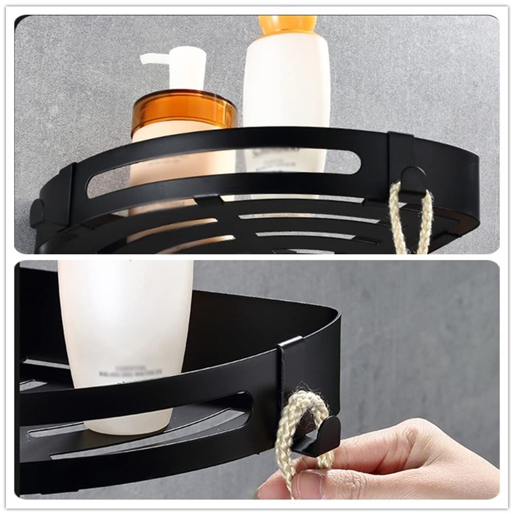 Estante de esquina de baño de acero inoxidable con cesta de drenaje para almacenamiento de gel de ducha y estantes de toallas, soporte de condimentos de cocina montado en la pared, estante flotante