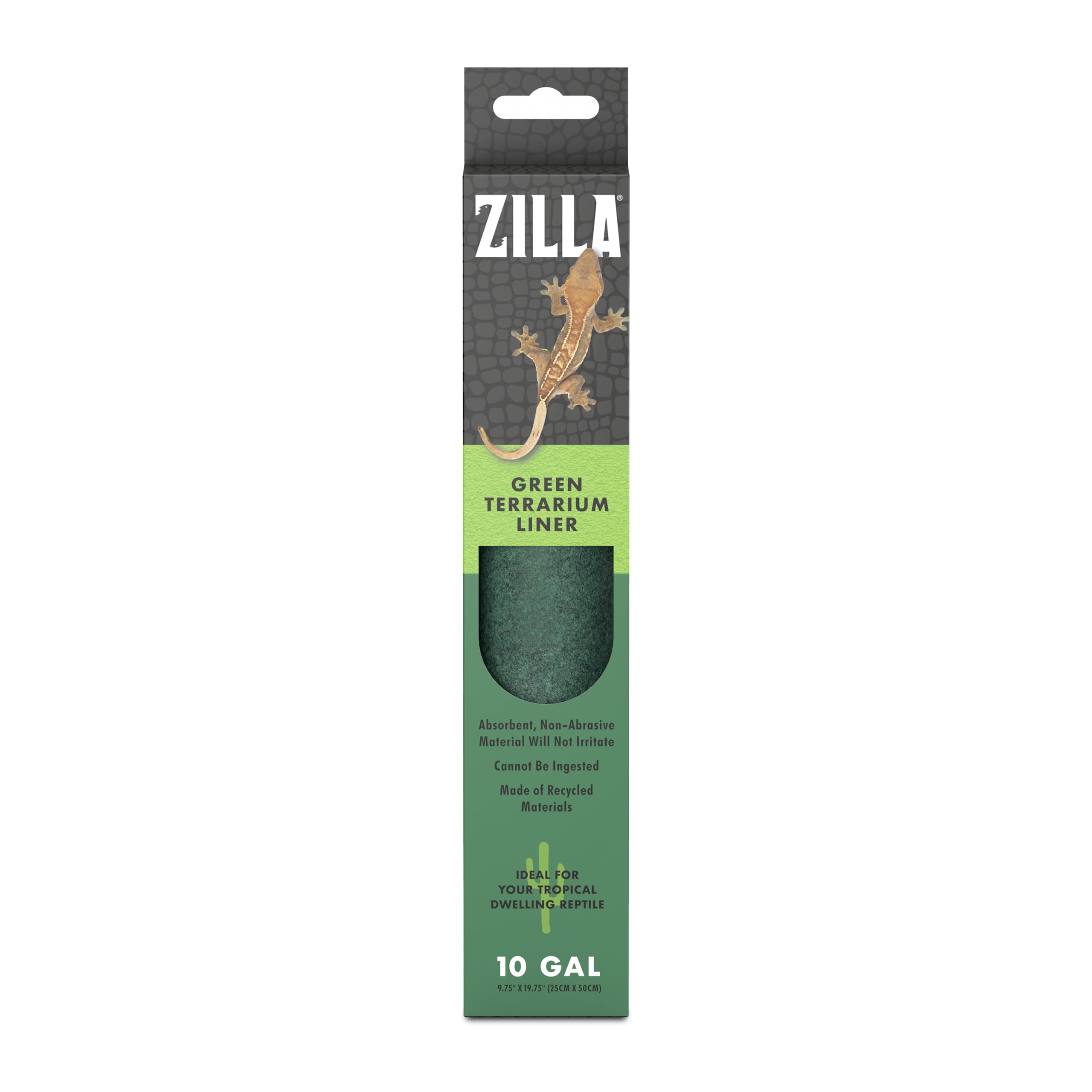 Zilla Reptile Terrarium Bedding Substrate Floor Liner, Green, 10G, 9.75" x 19.75"