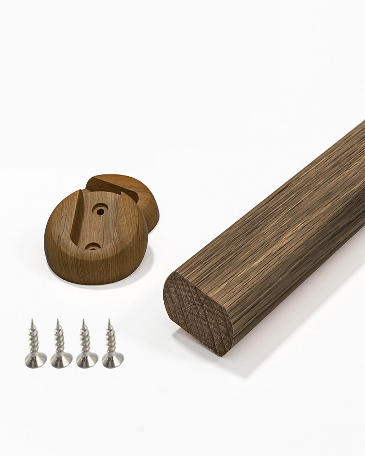 Schrankstange Schrankrohr Kleiderstange Kleiderstange aus Holz für den Kleiderschrank, wandmontierter Wäscheständer, 16/24/35/40/47 Zoll lange, kürzbare Kleiderstange(Carbonized wood,60cm/24in)