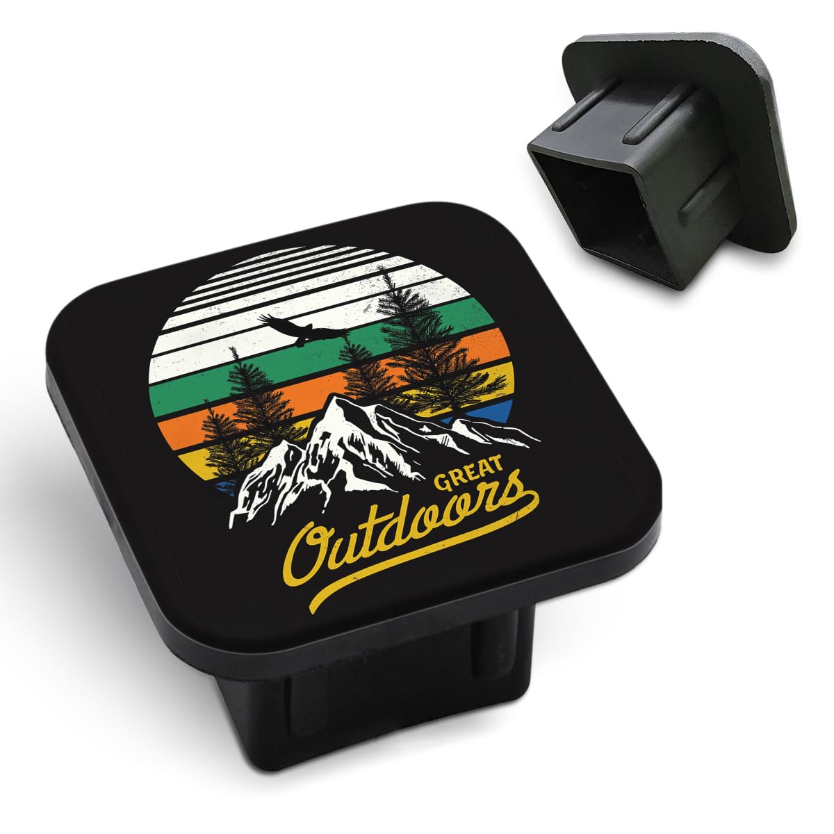 Tnomchey Mountain Trailer Hitch Cover - Black Rubber, Fits 2" Receivers, Protects From Dirt & Rust - View #12