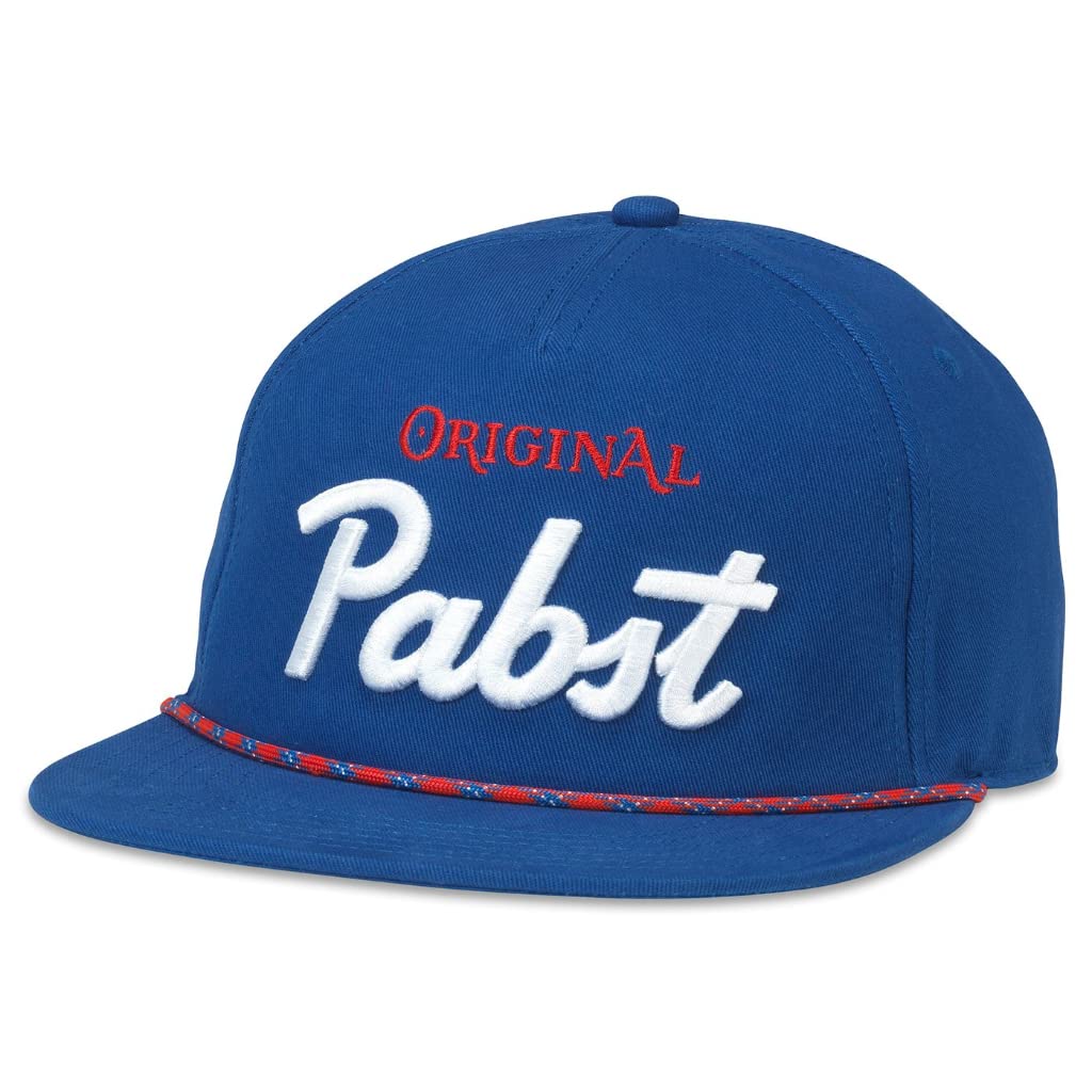 American Needle Unisex Coachella (Royal) Pabst Blue Ribbon Beer Football League Roscoe Adjustable Snapback Baseball Hat, One Size