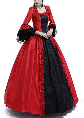 Miniatura 6 de Vestido de baile rococó para mujer, disfraz renacentista, vestido largo gótico victoriano, vestido gótico del siglo XVIII, vestidos temáticos para