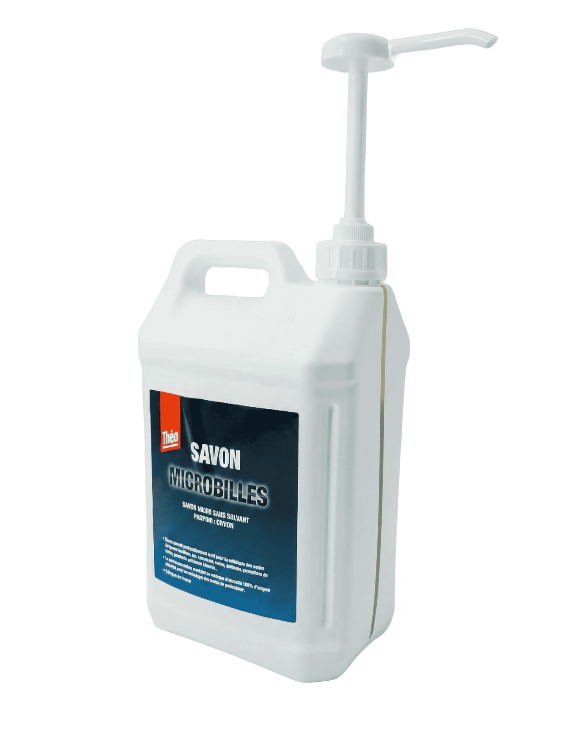 Savon Microbilles Mains 5L Sans Solvant Avec Pompe Intégrée | Parfum Citron - Format Economique 5L
