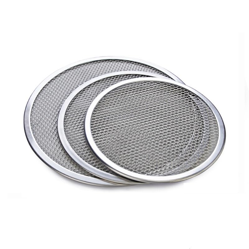Bandeja para Pizza de 15/23/38 Pulgadas, Malla Redonda de Aluminio para Hornear Pizzas, Bandeja para Masa Fina, Herramienta de Malla para Hornear Pizzas de Acero (15 cm) (23 cm)