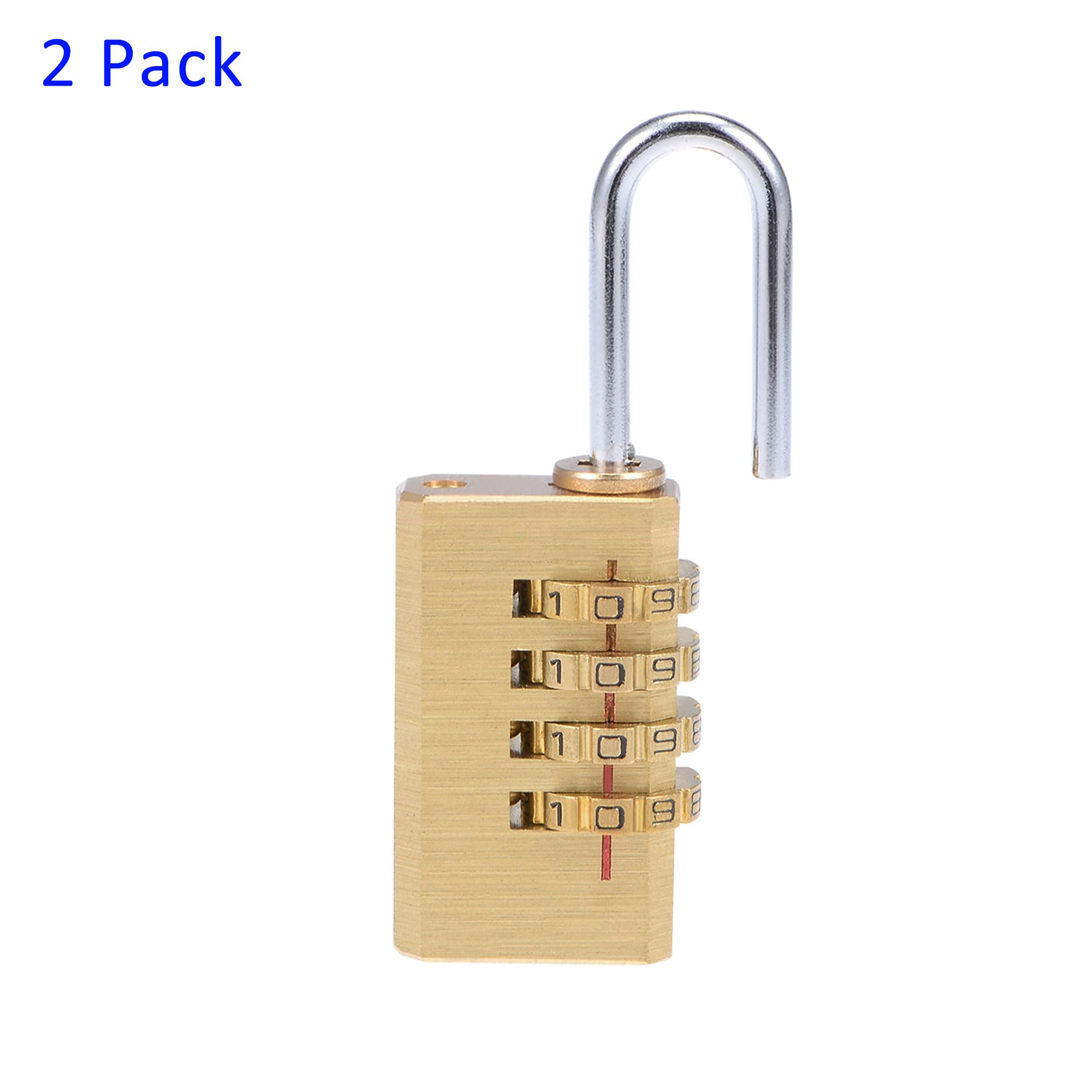 M METERXITY 4 Digit Combination Padlock, Brass Indoor Outdoor Padlock, Resettable Code Combo Lock - Image 4