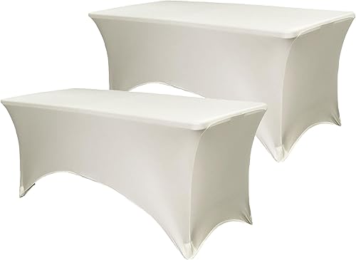 Miniatura 115 de YOUR CHAIR COVERS - Paquete de 2 manteles de mesa elásticos de elastano para mesas rectangulares de 6 pies, 72 pulgadas de largo x 30 pulgadas