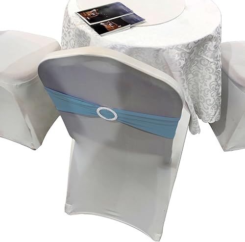 Miniatura 4 de IFAMIO 20 cintas elásticas para sillas con hebilla, lazos elásticos de elastano para novia, lazos con hebilla para bodas, fiestas, cumpleaños,