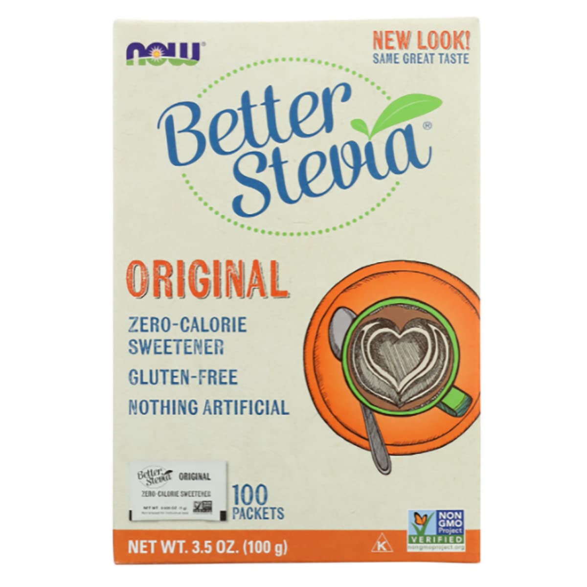 Foods Betterstevia 100 Packets. Original Zero Calorie Sweetener, Gluten-free, Nothing Artificial