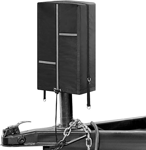 MoKo Cubierta de gato RV 600D de poliéster resistente cubierta de gato de remolque de lengua eléctrica impermeable cubierta protectora para remolque