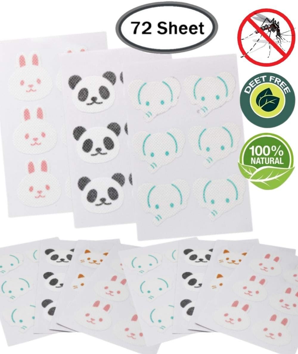 Soulmate Secret 72 Sheets/Pack - All Natural Citronella Patches, 72 Hours Protection for Kids & Adults, Apply to Skin and Clothes