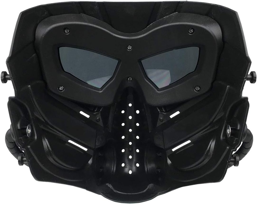Anyoupin Alien Airsoft Mask Full Face Tactical Mask with Eye Protection Impact Resistant for Halloween Airsoft Hunting CS Game Paintball and Other Outdoor Activities Black-Gray-Lens : Sports & Outdoors
