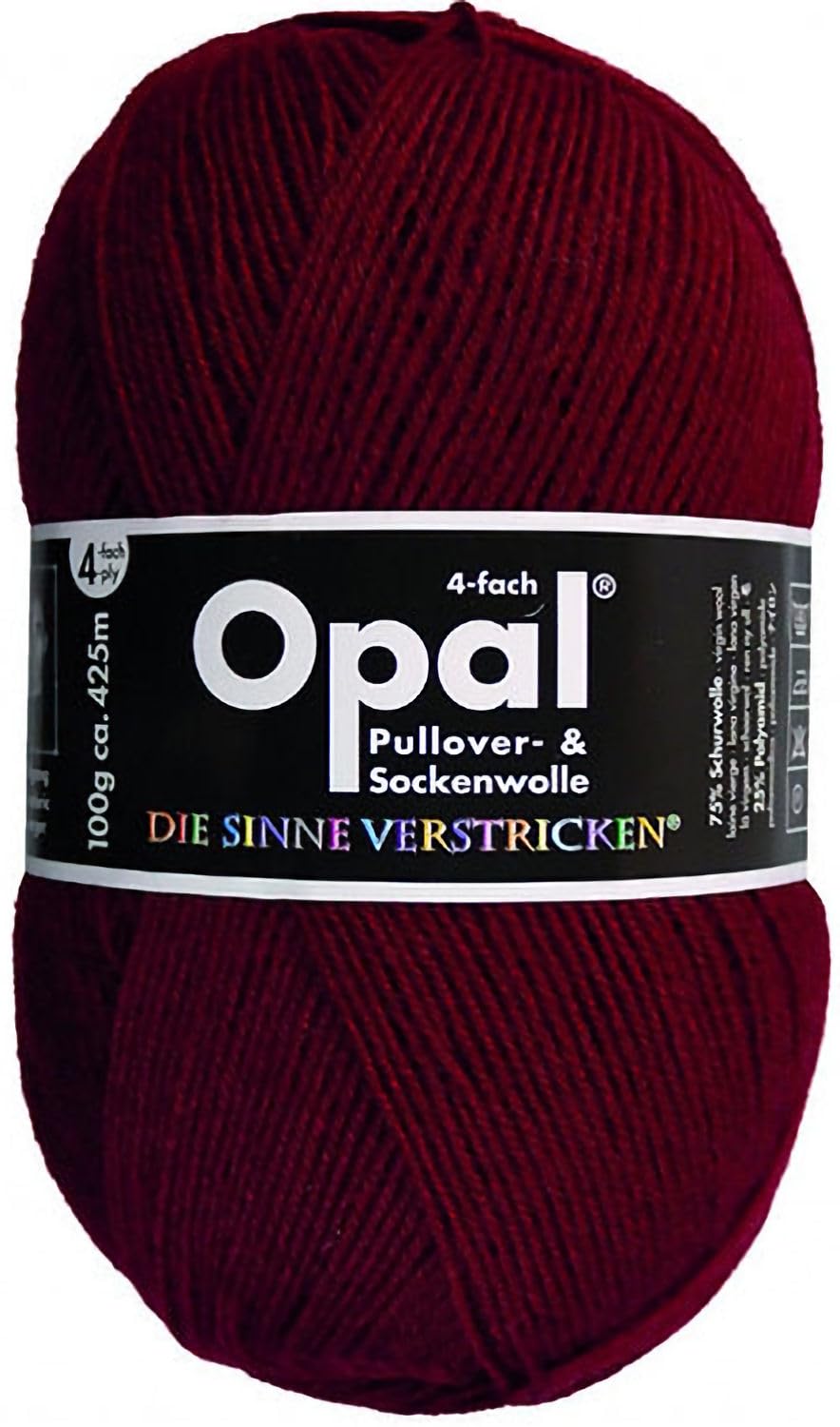 Amazon | Opal (オパール) 毛糸 UNI 単色 中細 タイプ COL. 9939