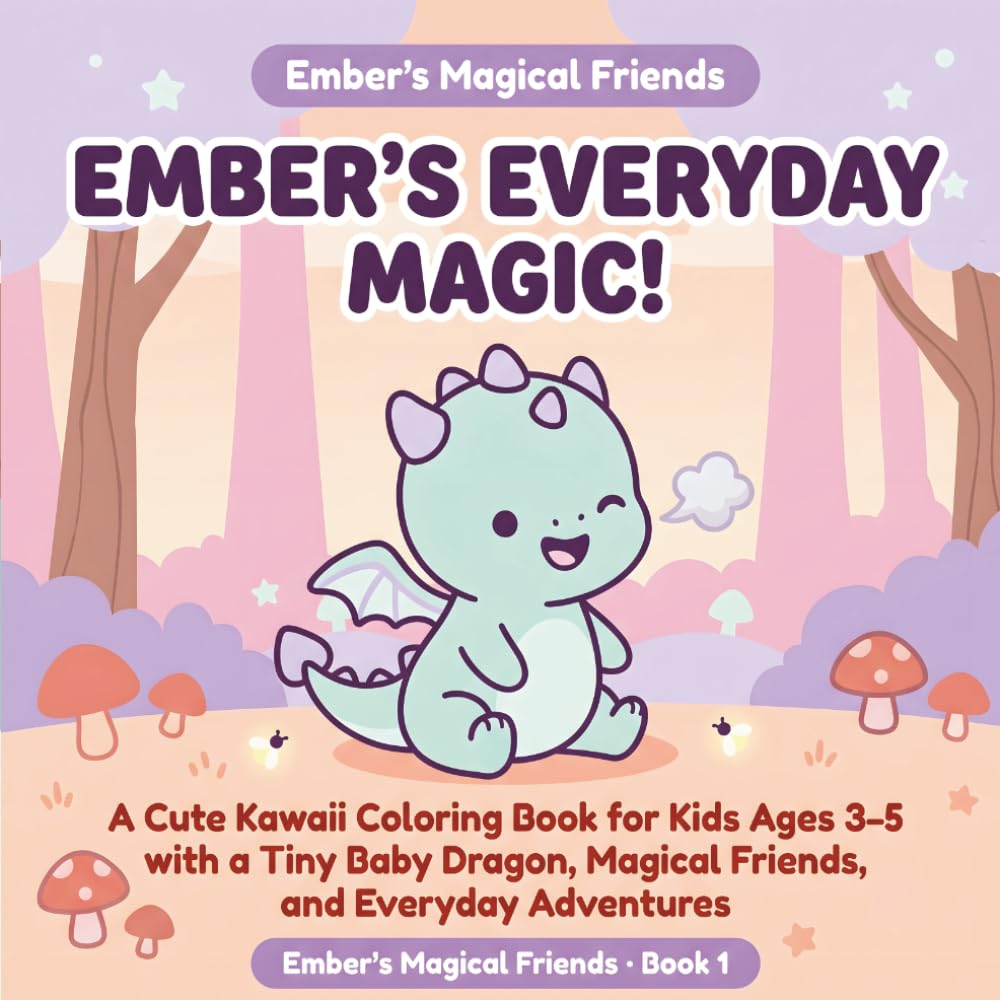 Ember's Everyday Magic!: A Cute Kawaii Coloring Book for Kids Ages 3–5 with a Tiny Baby Dragon, Magical Friends, and Everyday Adventures (Ember's Magical Friends)