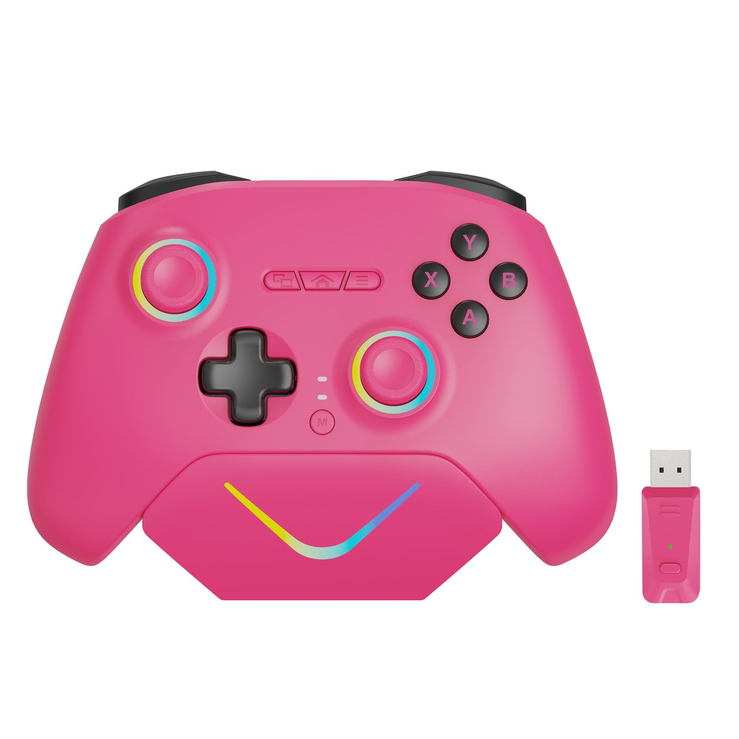 PLAYNEX Controlador inalámbrico de 2.4 Hz TMR Joysticks, Hall/Micro 2 en 1 disparadores 1000 Hz tasa de sondeo de 1000 mAh batería larga para PC/Switch/Switch 2/Android/iOS, controlador de juegos de