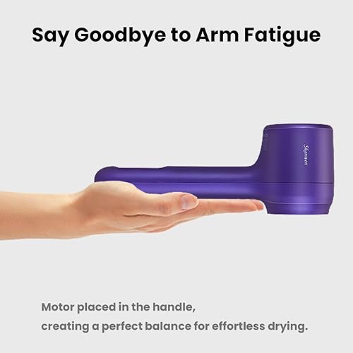 Miniatura 7 de Secador de pelo, secador iónico negativo con motor sin escobillas de 110.000 RPM para secado rápido, diseño de reducción de ruido/control de calor