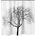 Produktbild Duschvorhang mit Baum Motiv Badezimmer - Creatov Shower Curtain Vorhang für Dusche & Badewanne Anti Schimmel Curtains Waschbar Weiss Art Stoff Vorhänge 100% Wasserfest 177,8 x 177,8 cm