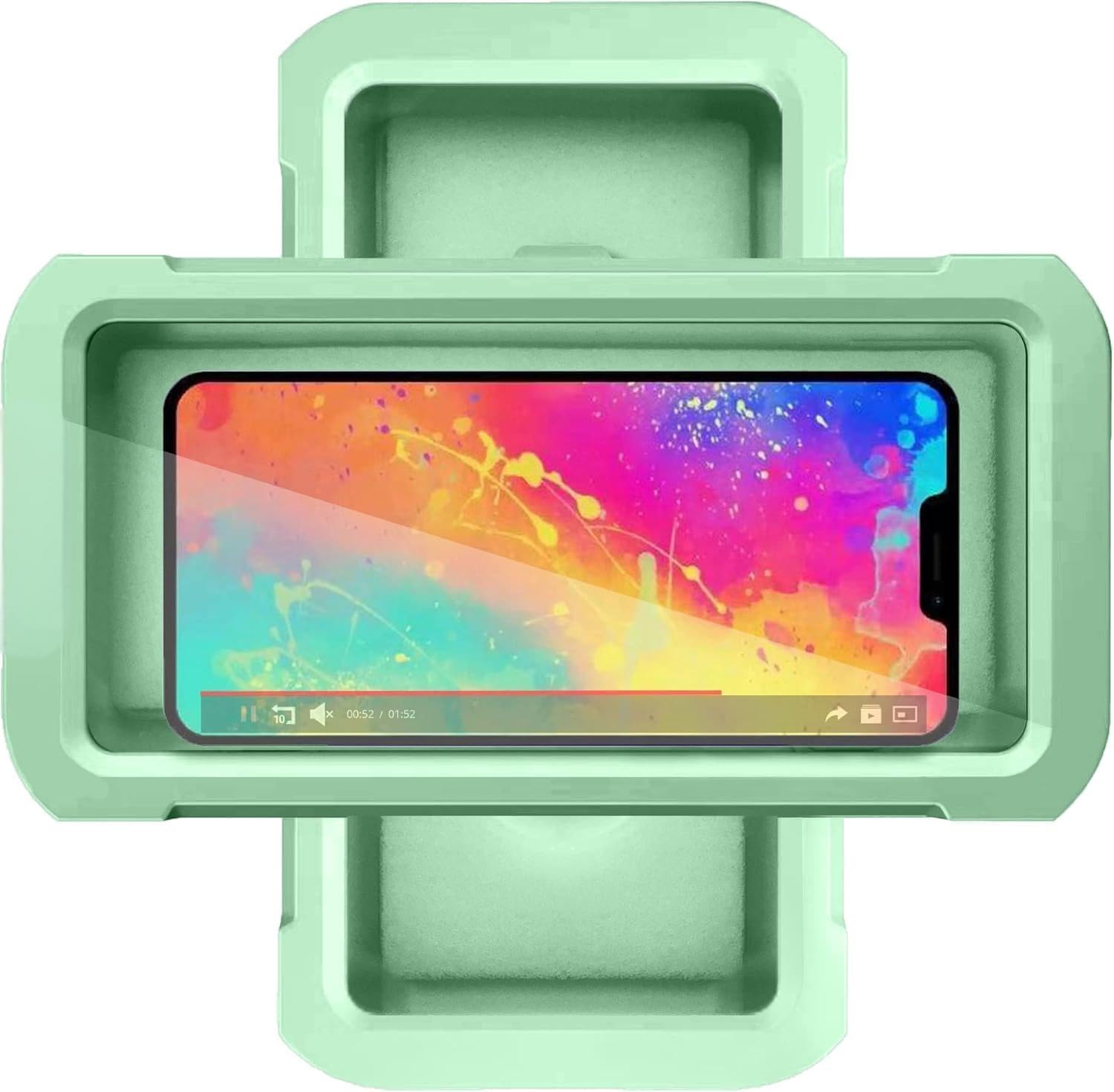 Shower Phone Holder Waterproof, 360° Rotation Shower Phone Case, Anti-Fog High Sensitivity Universal Cover Mount Stand for Bathroom Wall Mirror Bathtub Kitchen