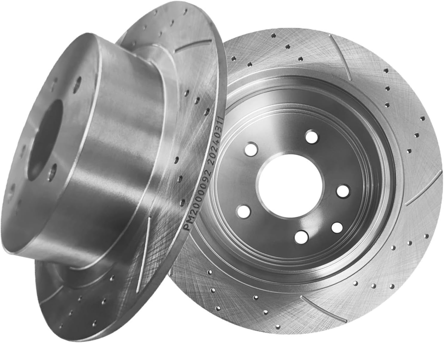 PM Auto Rear 291.45mm Drilled Slotted Brake Disc Rotors Compatible With 2002-2023 Nissan Altima