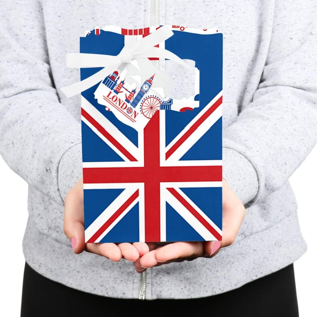 Big Dot of Happiness Cheerio, London - British UK Party Favor Boxes - Set of 12