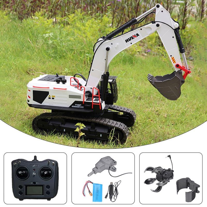 1/14 HUINA RC metallo escavatore modello giocattolo 1594 luce radio batteria 22 canali suono