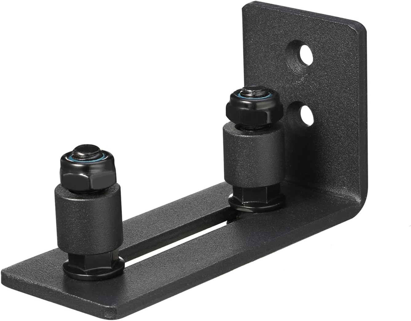 Toprema Black Powder Coated Bottom Floor Guide Stay Roller Adjustable Channel for Sliding Barn Door Hardware Wall Mount