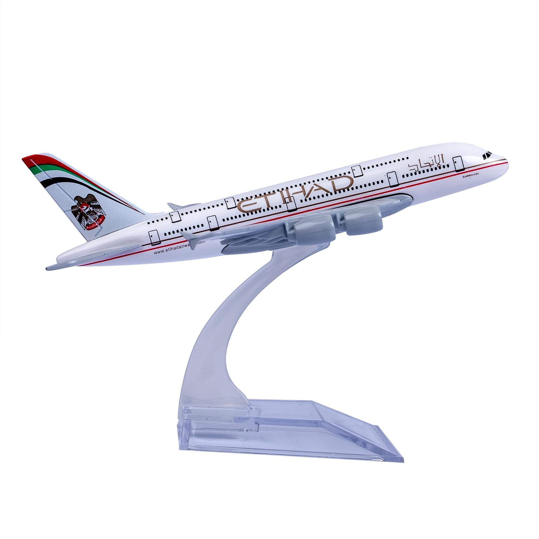 Bswath Etihad Airbus 380 Diecast Airplane - 1:400 Scale Metal Plane Model for Gift and Collection