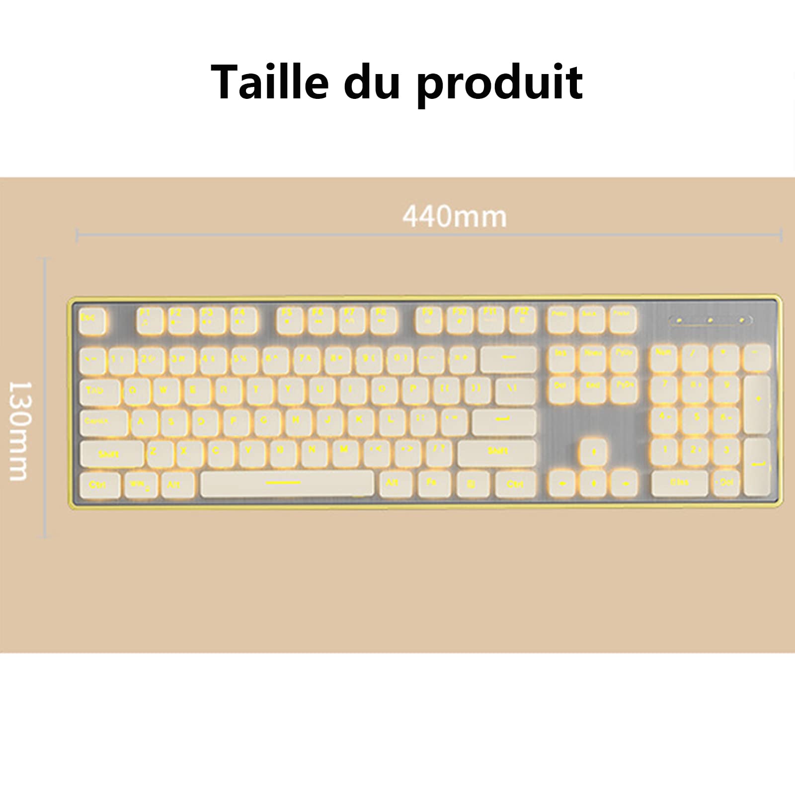 ADMLZQQ Mechaniczna klawiatura gamingowa, przewodowa klawiatura z 104 klawiszami, podświetlana, anty-ghosting, kabel USB, do komputera, Mac, PS4