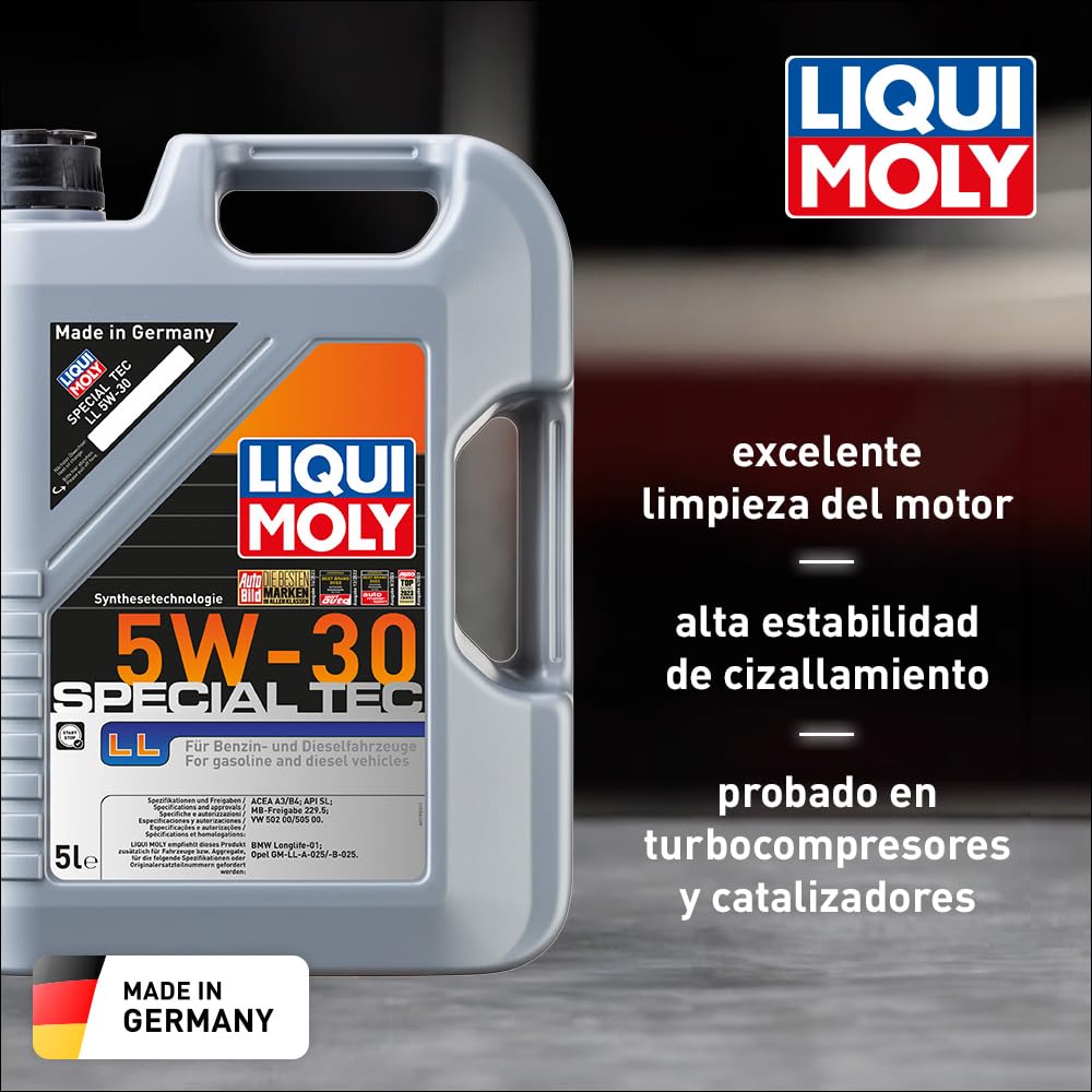 LIQUI MOLY Special Tec LL 5W-30 | 5 L | Tecnología de síntesis Aceite de motor | 2448