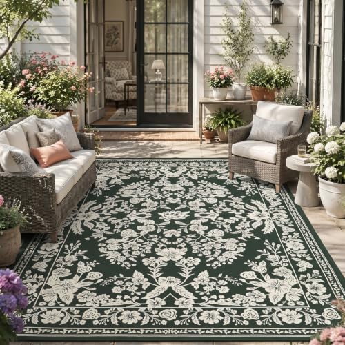 Engiw tapis extérieur 5x8 lavable machine séchage rapide vert