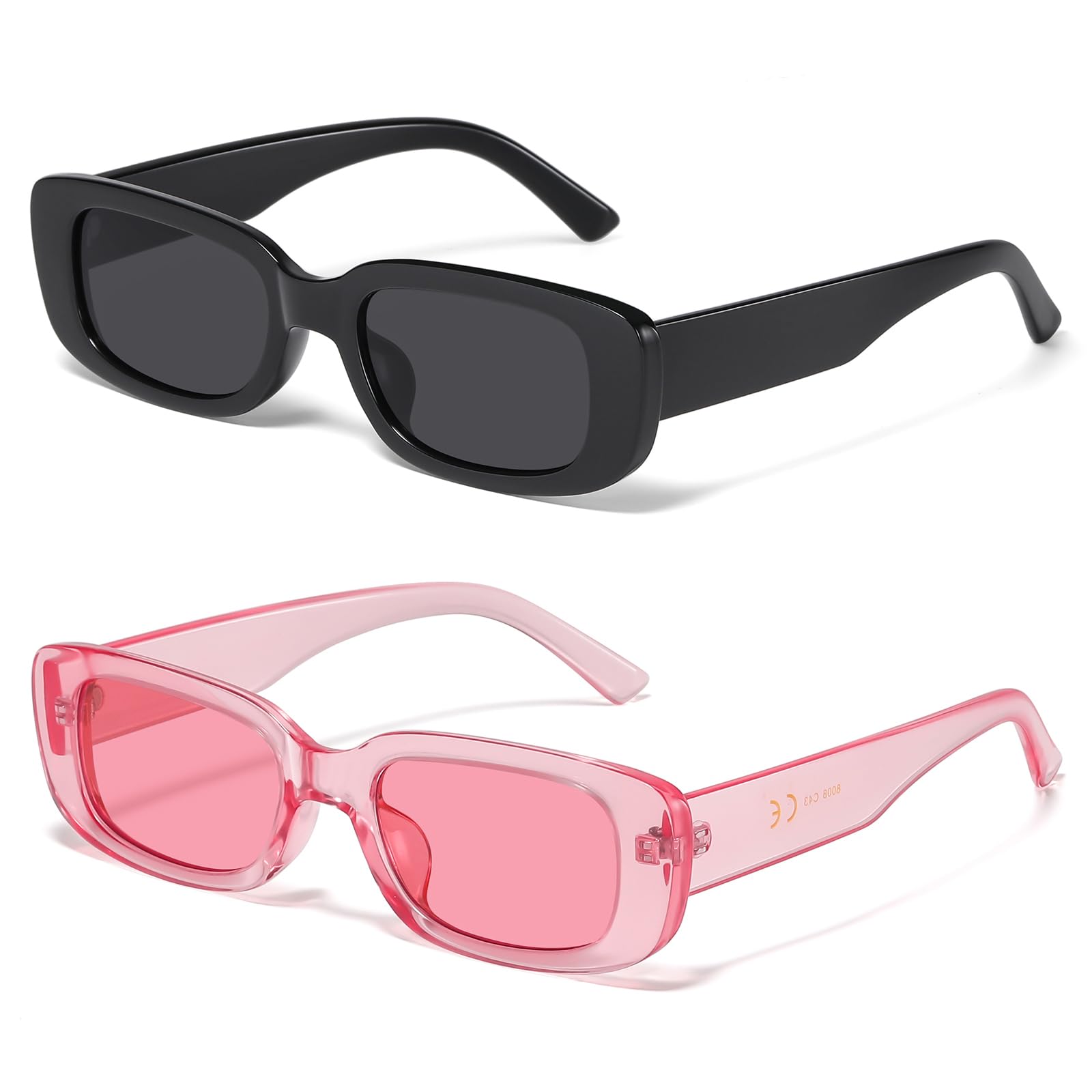 JASPIN Rectangle Sunglasses for Women Men Y2k Sun Glasses UV Protection