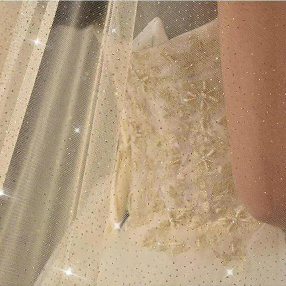 Sljym Champagne Sparkle Wedding Veil Colored Wedding Bling Bridal Long 3M/5M Bride Veil Luxury