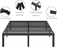 Vista 5 de COMASACH - Marco de cama completo de 16 pulgadas, no necesita somier, marco de plataforma de metal resistente de 3500 libras, base de colchón