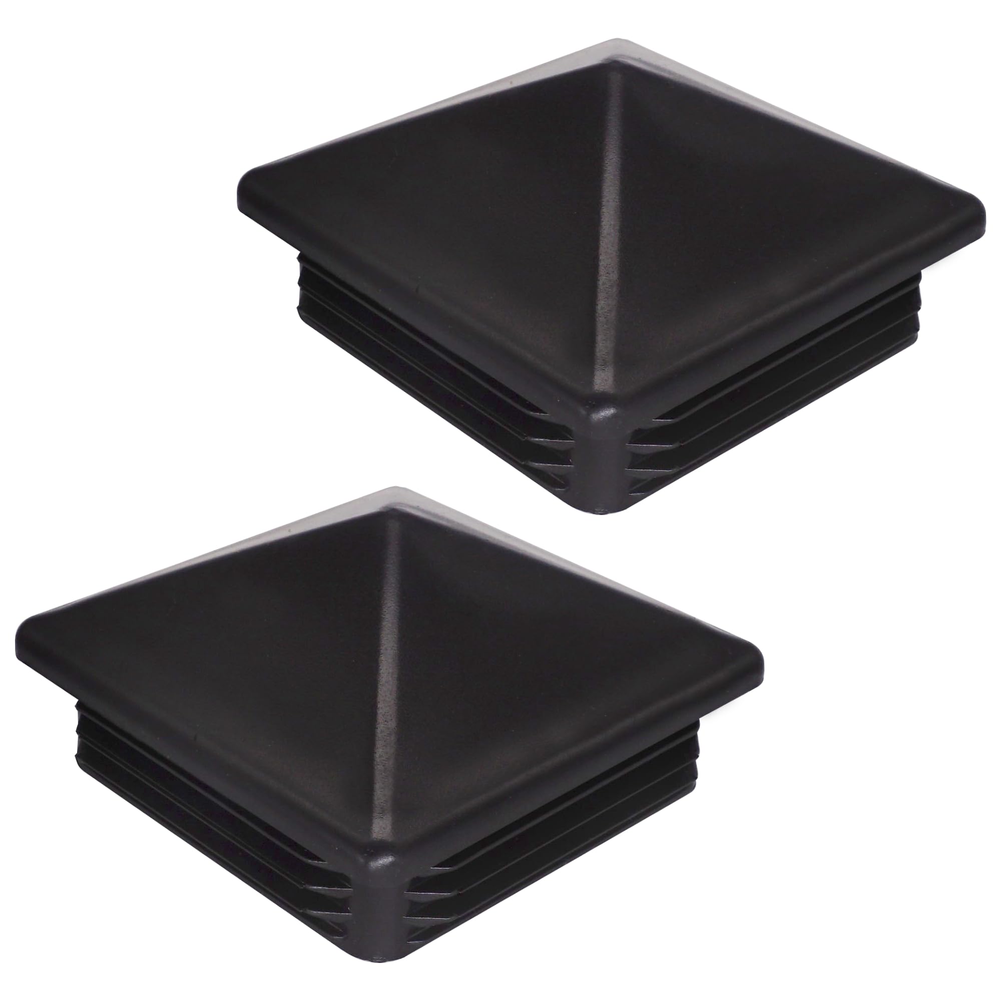 SKIR'CO (2 szt.) Zatyczki plastikowe kwadratowe 100 x 100 mm, Zaślepki rurowe, Zatyczki do słupków ogrodzeniowych, Wkładki do rur kwadratowych, Czarny RAL 9005