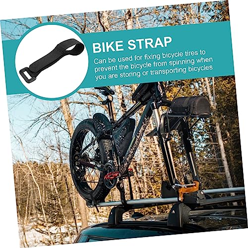 Lurrose 6 Stück Fahrradgurt Radriemen bunt Gürtel Zurren Rückseite bike straps Fahrradhalteriemen Kabelbinder befestigen Sicherheitsband für Fahrradräder Fahrrad-Radband Vollnylon Black(20cm,30cm)