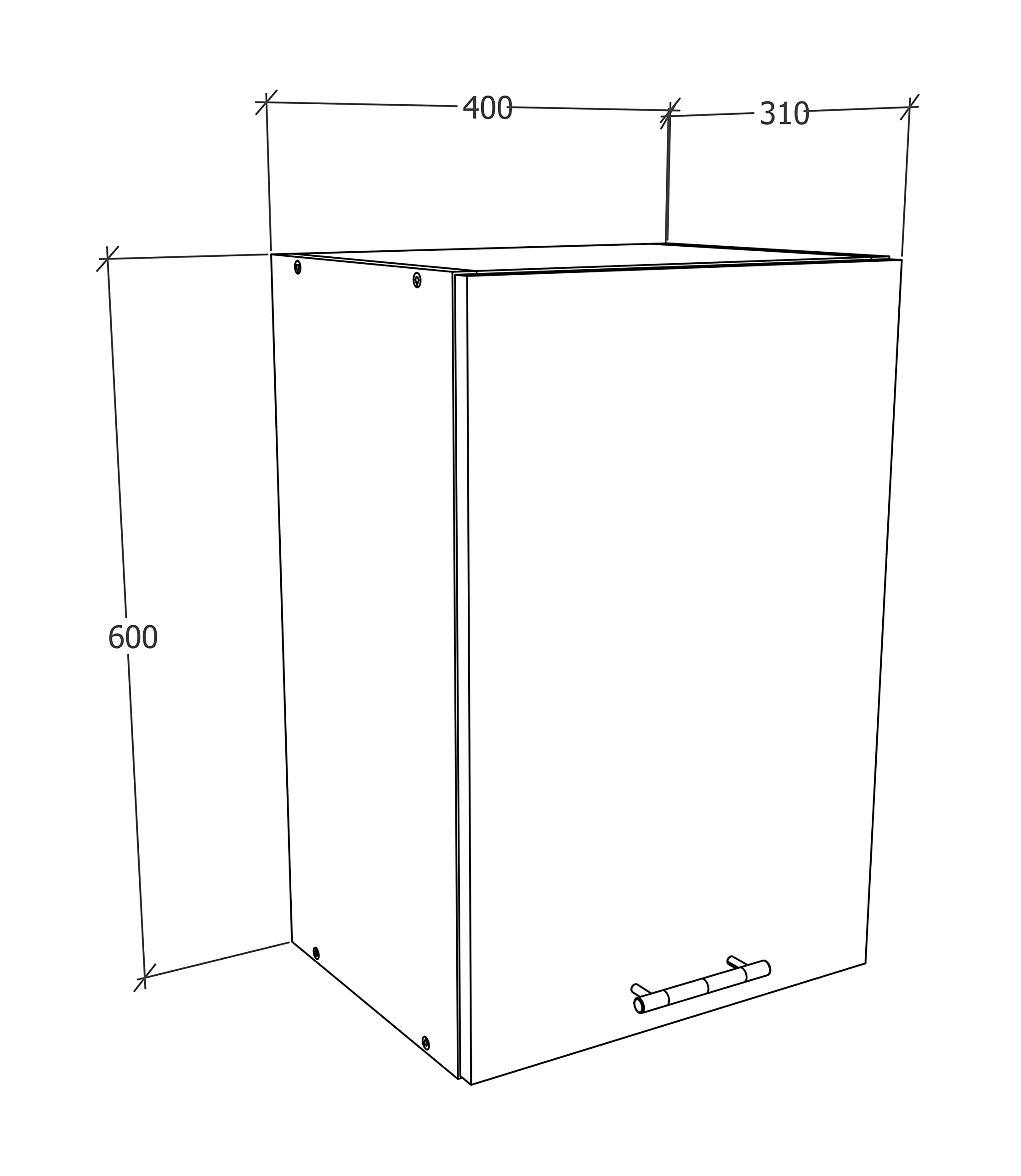 VCM Esilo - Armario de Cocina para Colgar | Dimensiones: 60 x 40 x 31 cm | Armario Colgante con Dos Compartimentos | Muebles de Cocina – Esilo