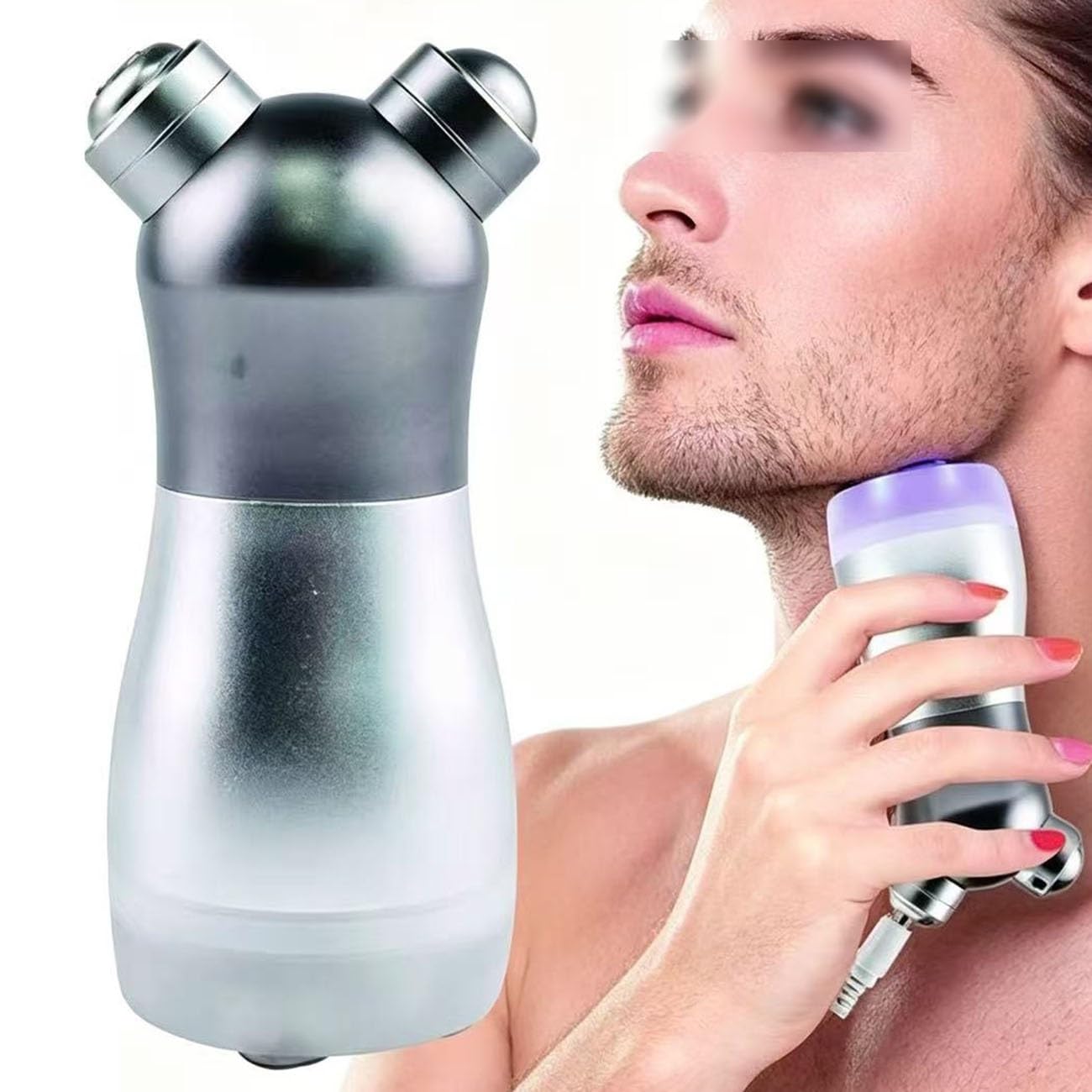 Genérico Mesoporador/Electroporador con Fototerapia Led, Rejuvenecedor Incluye Cable Eléctrico, Dispositivo De Belleza Y Cuidado De La Piel, Microcorriente Facial, Plata