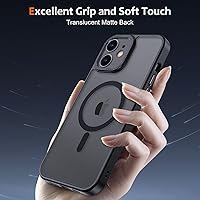 Vista 5 de Anuck - Funda magnética para iPhone 11 compatible con MagSafe, carcasa trasera mate translúcida dura, borde de TPU, delgada, resistente a impactos