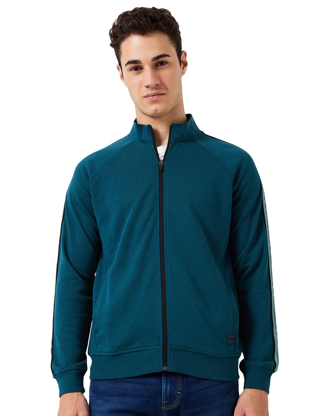 park avenue Men Full Sleeve Slim Fit Solid Pattern Cotton Polyester Blend High Neck High Neck Casual Sweatshirt-picture-16