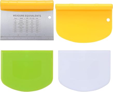 Suanyok Bench Dough Cutter-Flexible Plastic Bowl Scraper Baking Tools