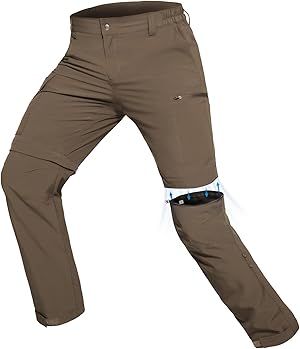 Hiauspor Wanderhose Herren Zip-Off Atmungsaktiv: Outdoor Softshellhose Nylon-Spandex Leicht Schnell Trocknend Sommer mit 5 Tiefen Taschen