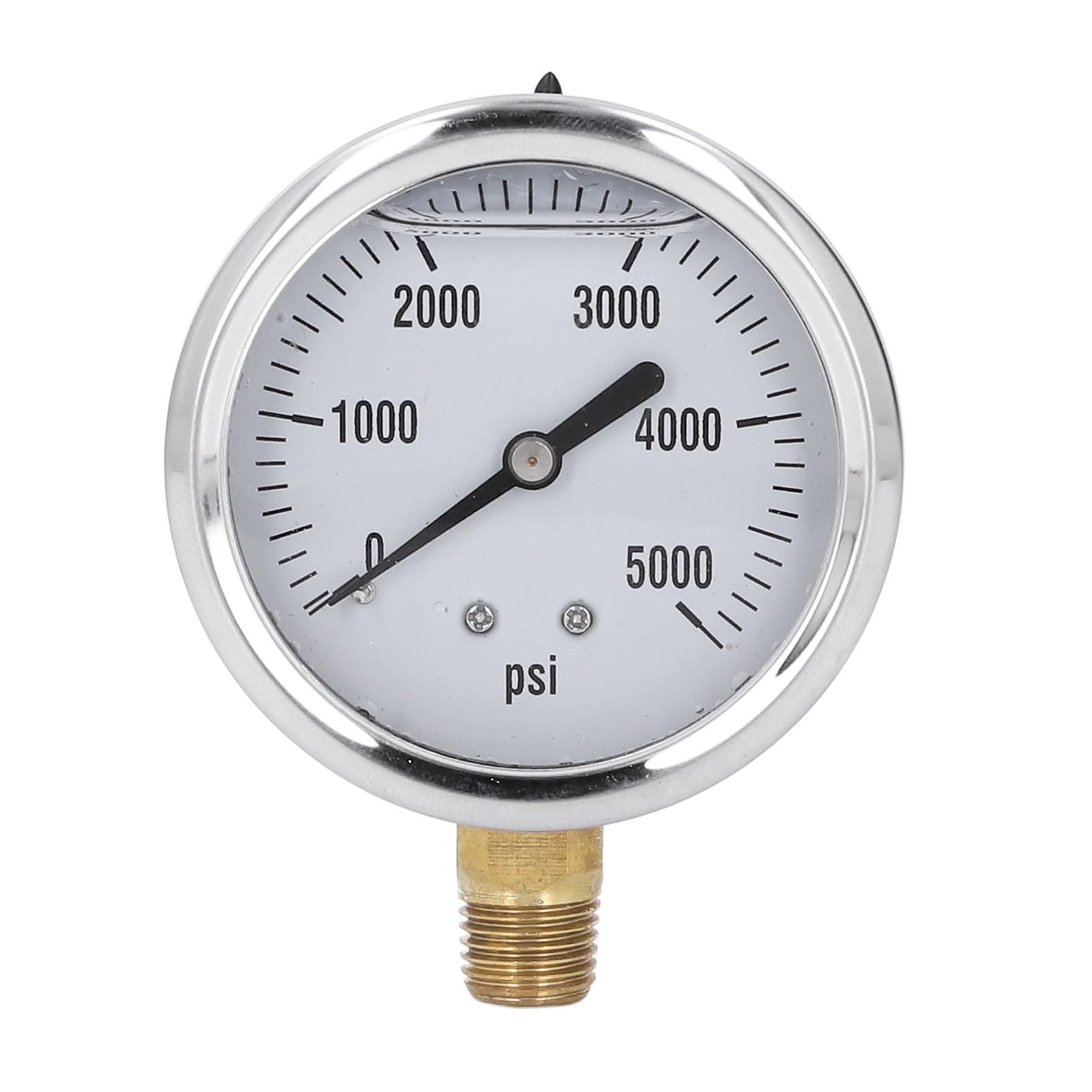 Manómetro hidráulico de Alta presión de 5000 PSI, manómetro con Relleno de glicerina líquida, Calibre de 1/4 NPT 2,5 para Combustible, Aire y Agua con Caja de Acero Inoxidable