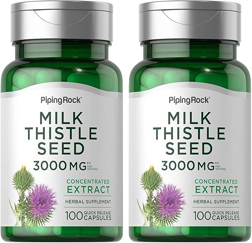 Miniatura 8 de Piping Rock Cápsulas de cardo mariano de 3000 mg  100 unidades  Suplemento de extracto de hierbas  Sin OMG, sin gluten
