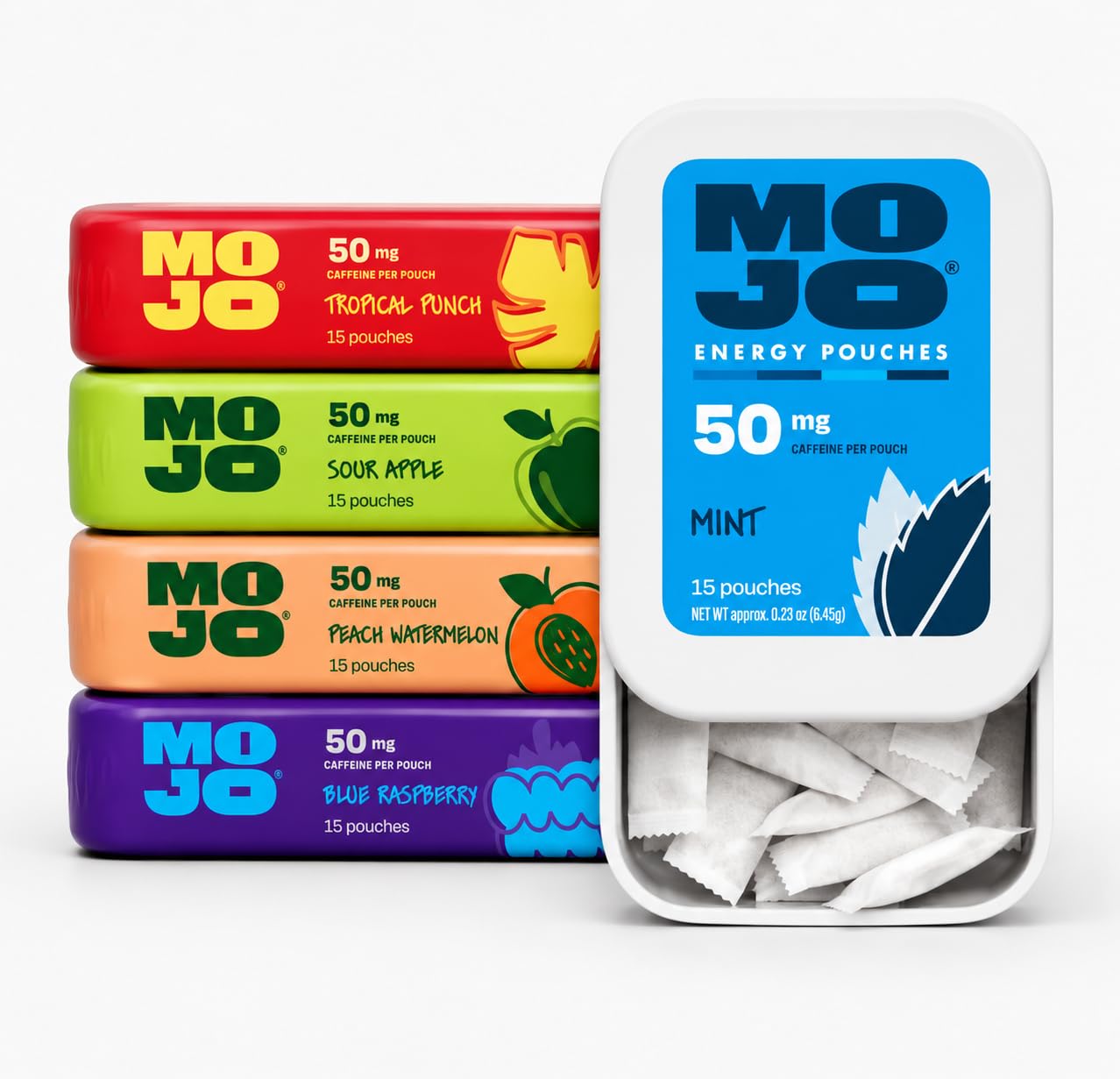 Amazon.com: MOJO Energy 50mg Caffeine Pouches, Variety Pack, 15