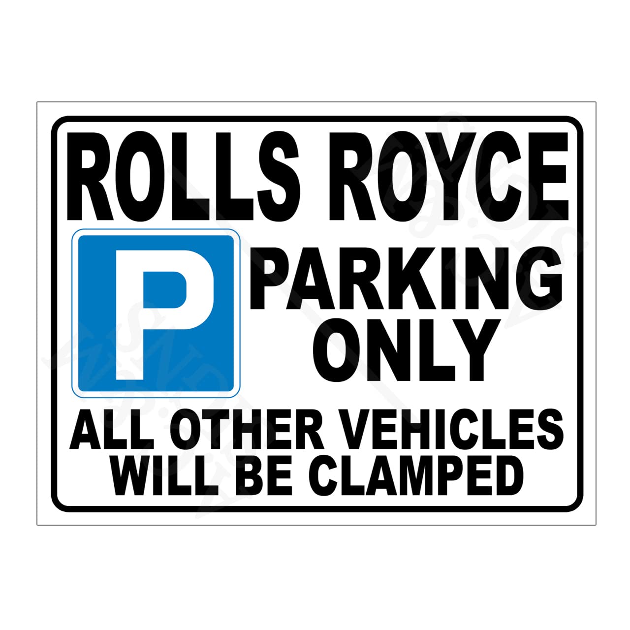 Metal Tin Sign Plaque Rolls Royce Parking Only Man Cave Garage Workshop Shed Home Bar Funny Print Poster Dad Gift Signs Ref14887 (10x8 inches (Approx) 25cmx20cm)