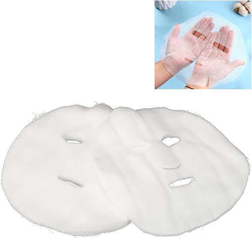 Miniatura 6 de Máscara facial de gasa, 100 unidades, máscara facial de gasa precortada con fuerte absorción de agua, hojas desechables de bricolaje para salón
