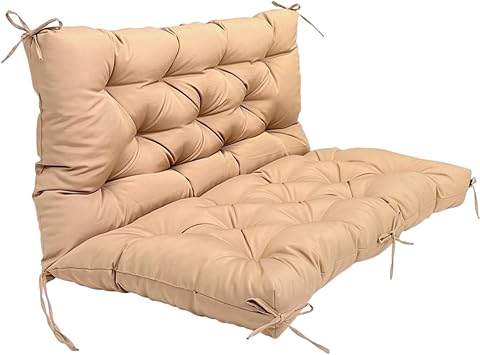 Meiiron Outdoor Bench Chair Cushion with Backrest and Tie, Washable Garden Swing Bench Cushion, Non-Slip Cushion for Garden Bench, Kitchen, Patio, IndoorColor 1,100cm