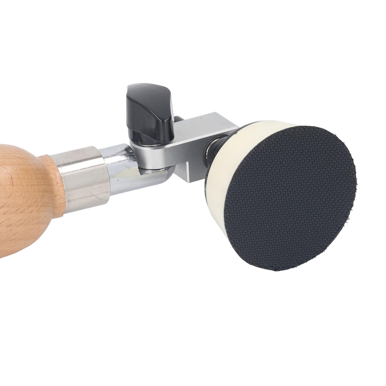 Hand Held Bowl Sander Kit with 1in 2in Pads, 50pcs Sanding Discs, Wooden Handle for Curved Flat Surfaces, Wood Steel Construction, Enhanced Accuracy Comfort