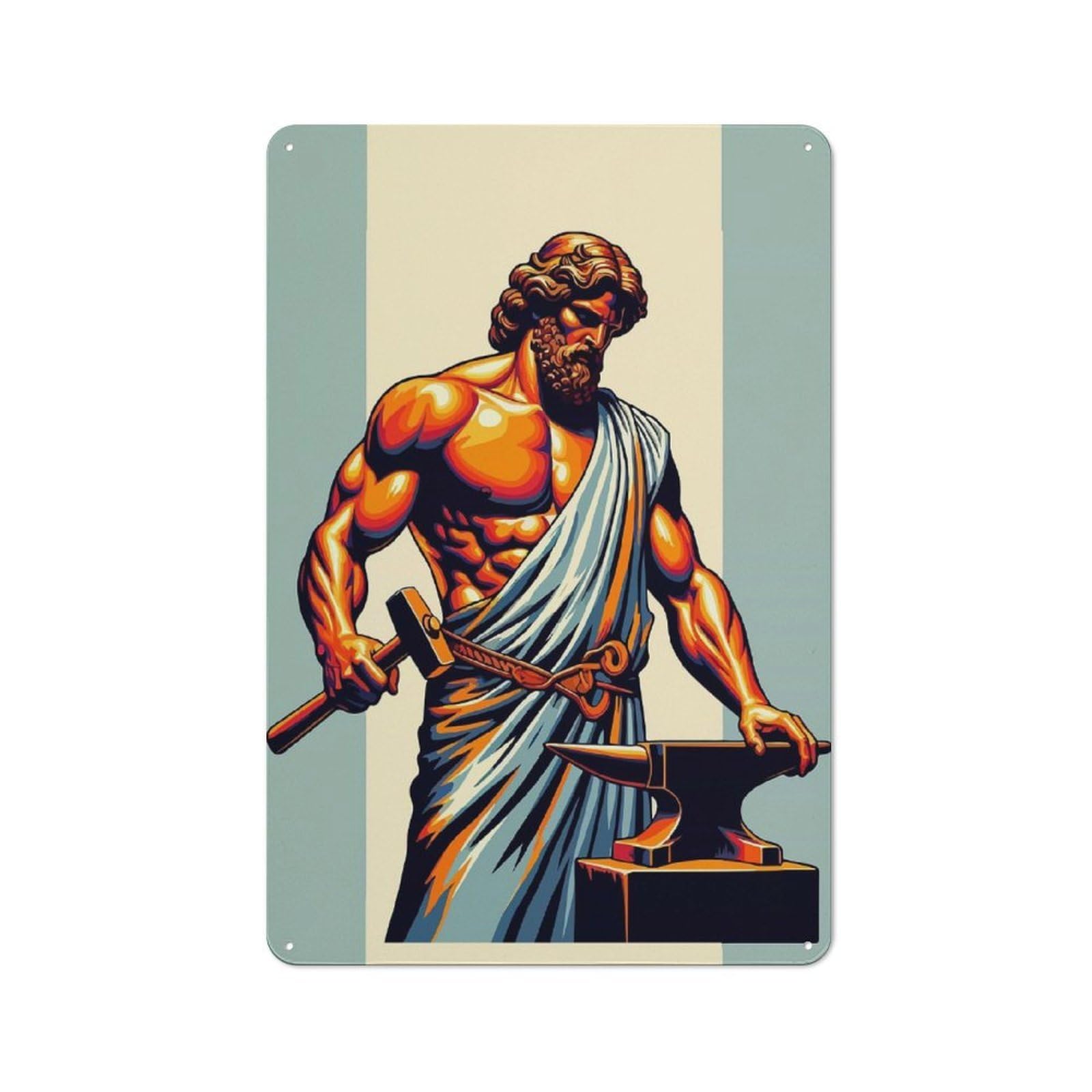Junmoney Hephaestus Wpap Pop Art Retro Metal Wall Sign 30X20cm For Man Cave Or Games Room, A Housewarming Gift For Games Room Collectors