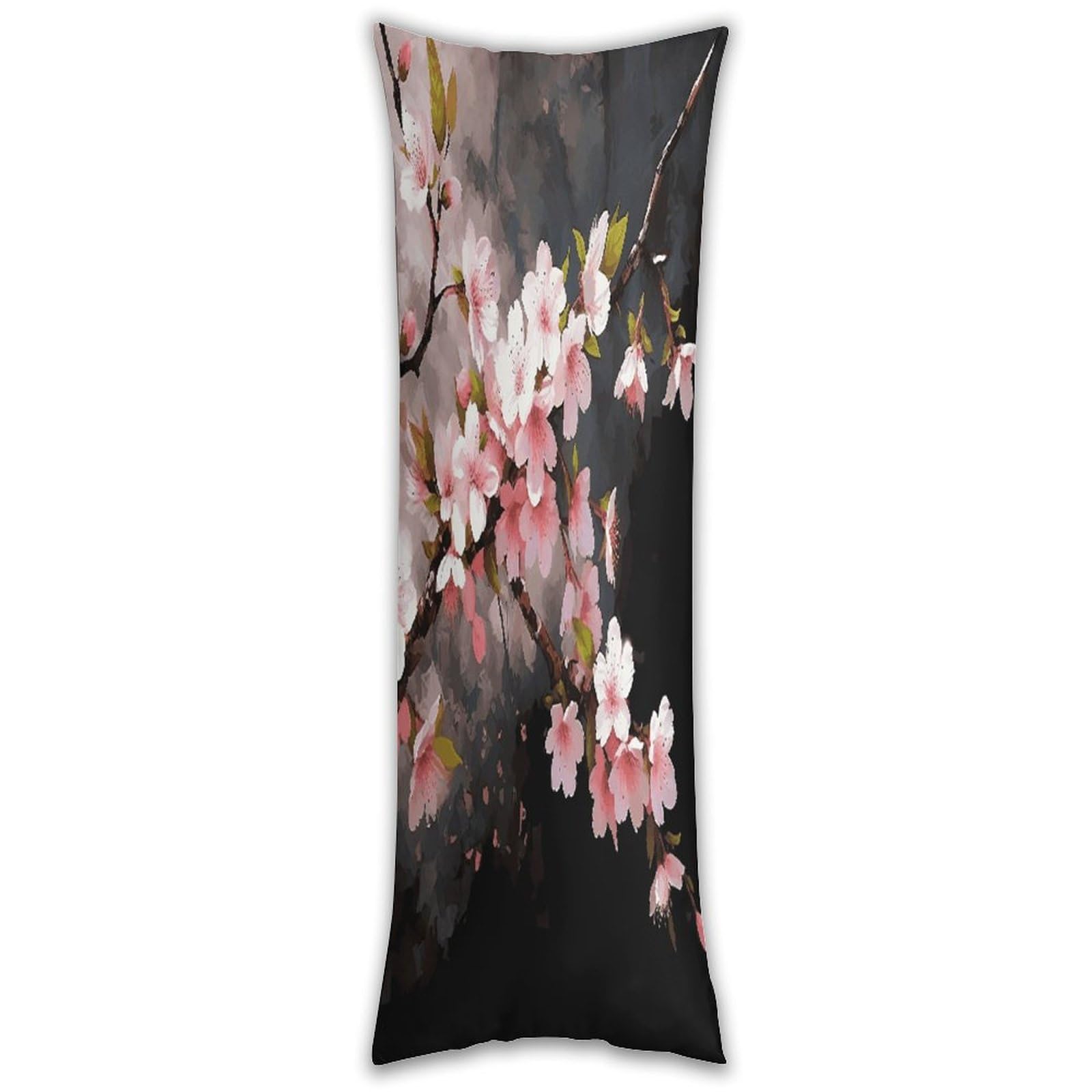 Tempting Cherry Blossoms Pillow Cases Breathable Vertical Long Pillowcase Body Pillowcase with Hidden Zipper Closure Soft and Cozy Pillow Cover 20x54 Inches for Bedroom Couch